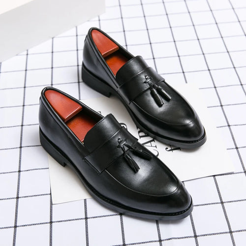 2025 Best Selling Products Europe Fashion Style Dress Shoes for Men Wedding Party Genuine Leather Pointed Toe Shoes