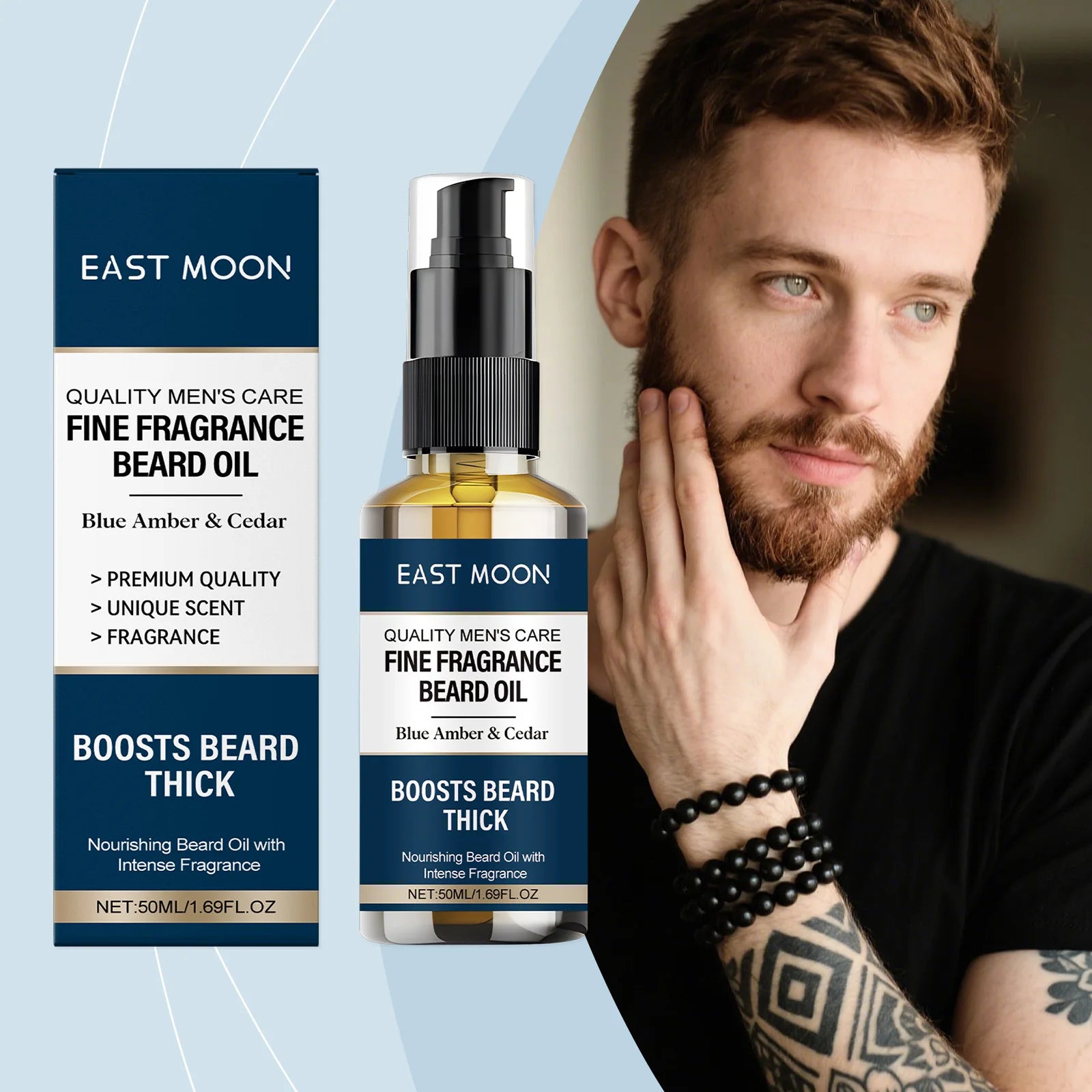 Cedar-Scented Men's Beard Oil–Deep Nourishment,Long-Lasting Fragrance,Tames Frizz,Non-Irritating & Suitable for Sensitive Skin