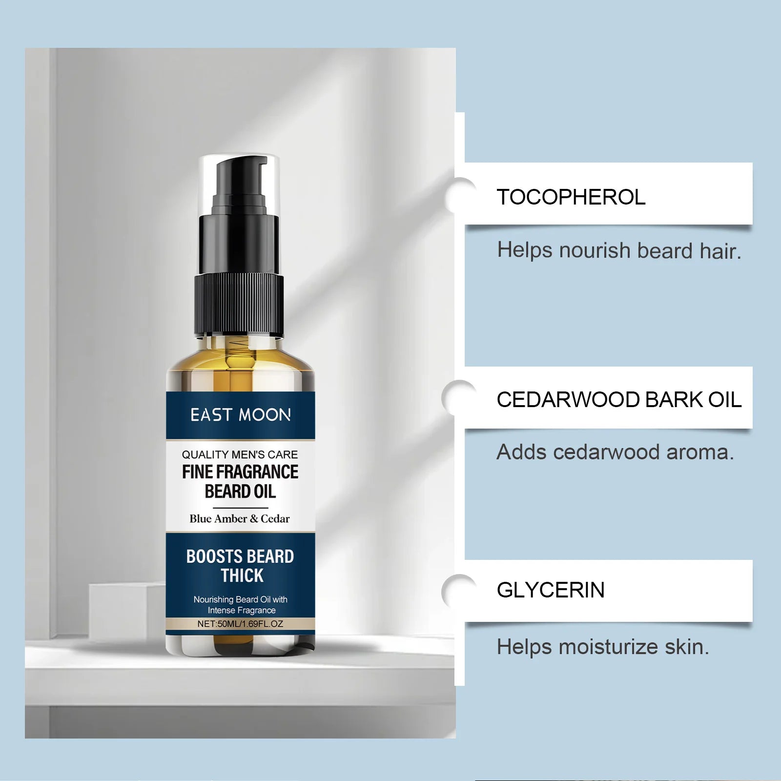 Cedar-Scented Men's Beard Oil–Deep Nourishment,Long-Lasting Fragrance,Tames Frizz,Non-Irritating & Suitable for Sensitive Skin